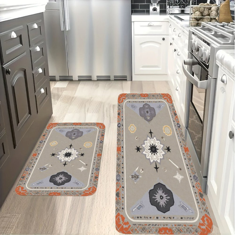 Ensemble de 2 tapis de cuisine Starburst Mandala