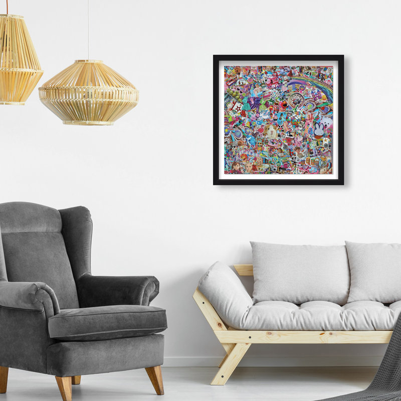 Oliver Gal Katy Hirschfeld - KidsBop Bright - Luxury Shadowbox Framed Wall Art, 21.5" H x 21.5" W