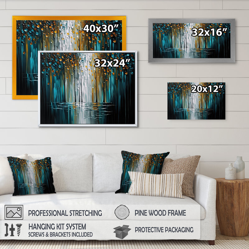 «Abstract Nature Trees», reproduction d'art sur toile abstraite, Impression noire sur toile encadrée, L 20 po x H 12 po