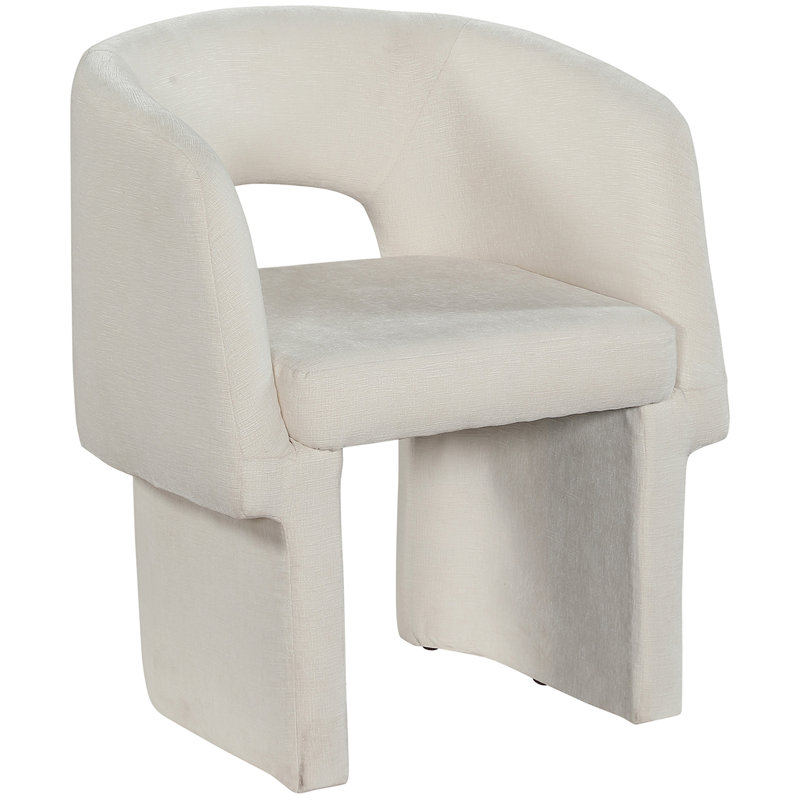 Ixone Fabric Dining Chair, Cream Chenille Fabric