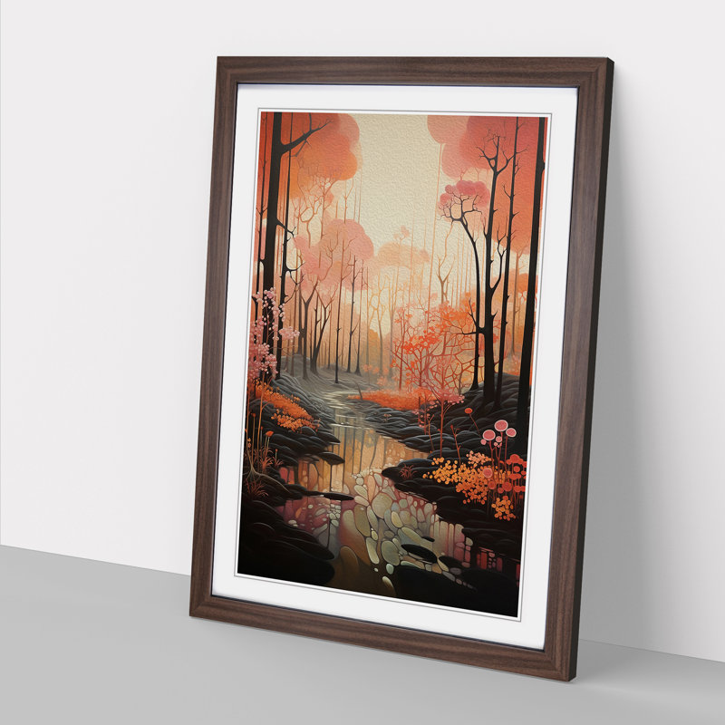 Single Picture Frame Print on Wood, 34cm H x 25cm W, Walnut Framed