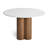 4 Quarter Round Marble Top Solid Wood Base Dining Table-90927567-90927565