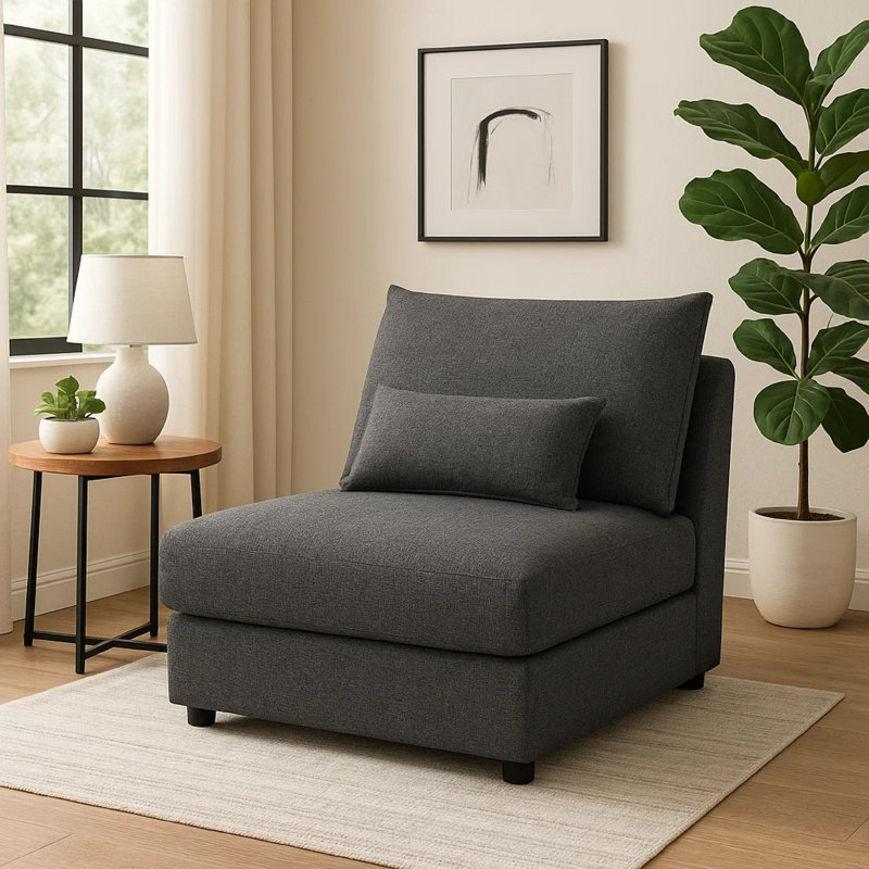 Fauteuil rembourré à peine noir
