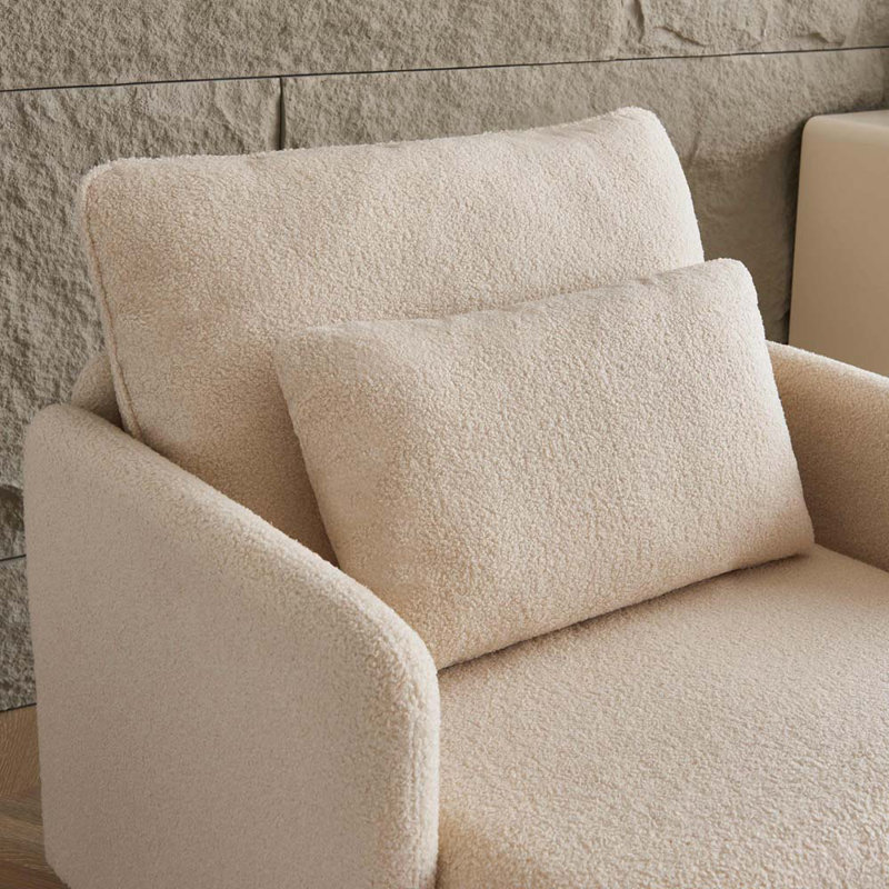 Chaise d'appoint Juhee Modern Club Chair, Tissu sherpa beige