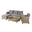 Extérieur, ensembles de meubles de patio, ensemble de conversation 4 pièces Canapé modulaire en osier avec coussin