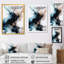Bleu et noir pierre fluide I - art abstrait sur toile marbrée-914800382-914800371