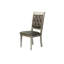 De 2 chaises de salle à manger, dossier luxueux avec accents argentés, coussin rembourré, gris et argent, bois d'hévéa, revêtement 2 pièces de style classique, siège, visibilité