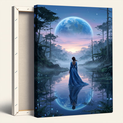 Moonlight Forest, reproduction d'art sur toile, ensemble de 1