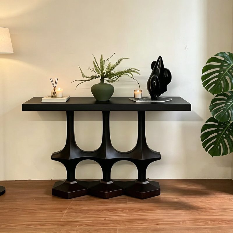 Console Mid-Century en bois massif, H 35,4 po x l 47,2 po x P 15,7 po