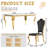 Modern 70" Marble Dining Table Set, Elegant White Faux Marble Top And Stainless Steel Legs, High-Back Petal Design Pu Leather Chairs-187730760-187730762