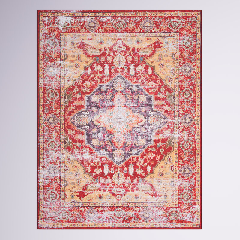 Pashen Performance Machine Washable Oriental Rug, Rectangle 6' x 9'