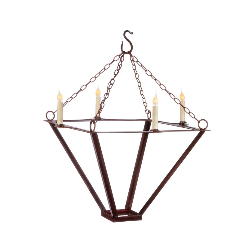4 - Light Dimmable Geometric Chandelier