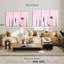 Outils dentaires sur fond rose