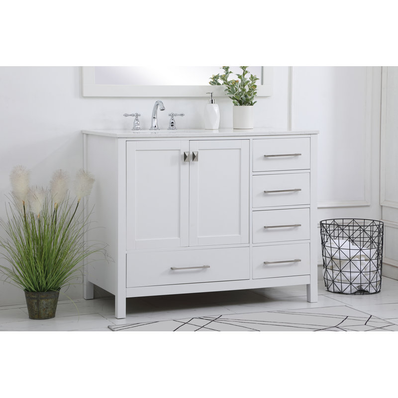 Ensemble de meuble-lavabo simple 42 po Irene, Blanc cassé