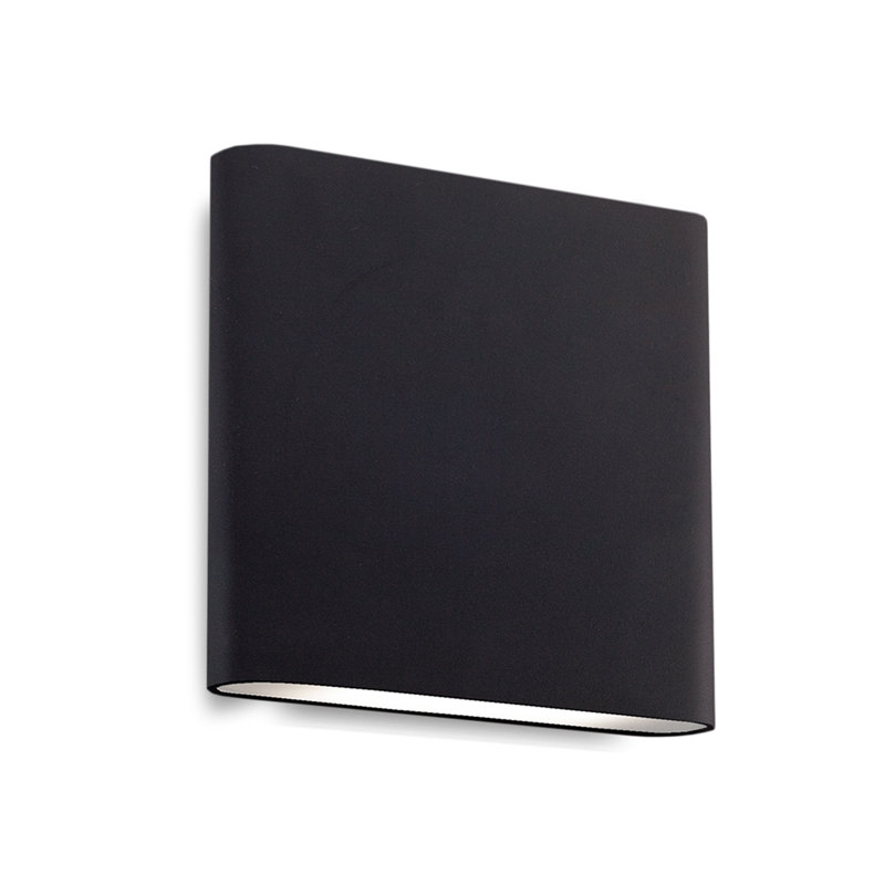 Slate LED Wall Light, 5.5" H x 6.13" W x 1.63" D, Black
