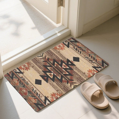 36x24 Rustic Western Rug, Southwestern Navajo Geometric Doormat