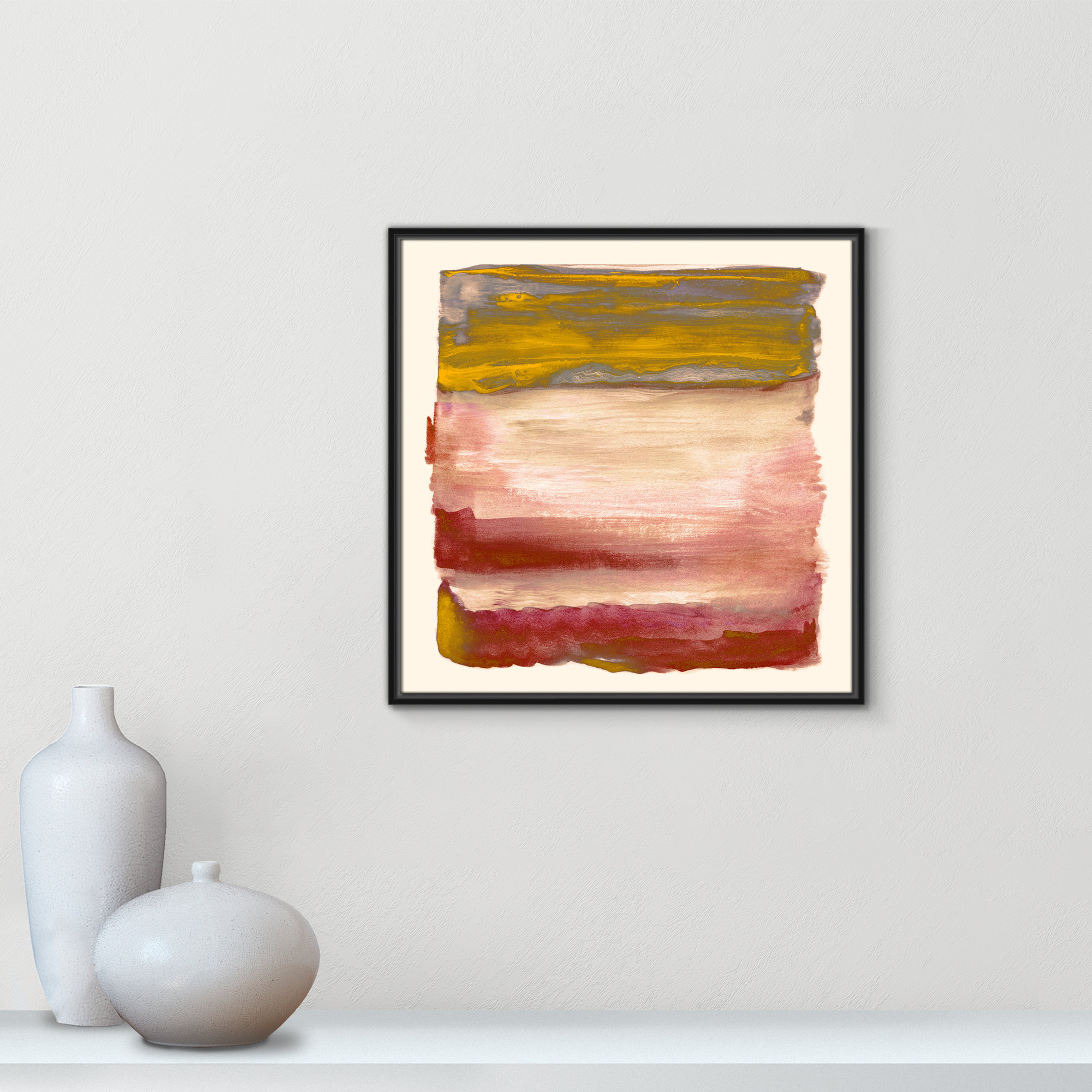 Yellow Sky I Print by Nan, 25.5" H x 25.5" W, Black