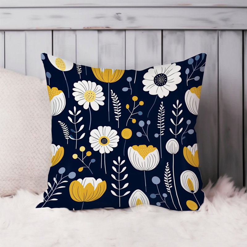 Botanical Scandinavian Flower Pattern VI, 20" H x 20" W