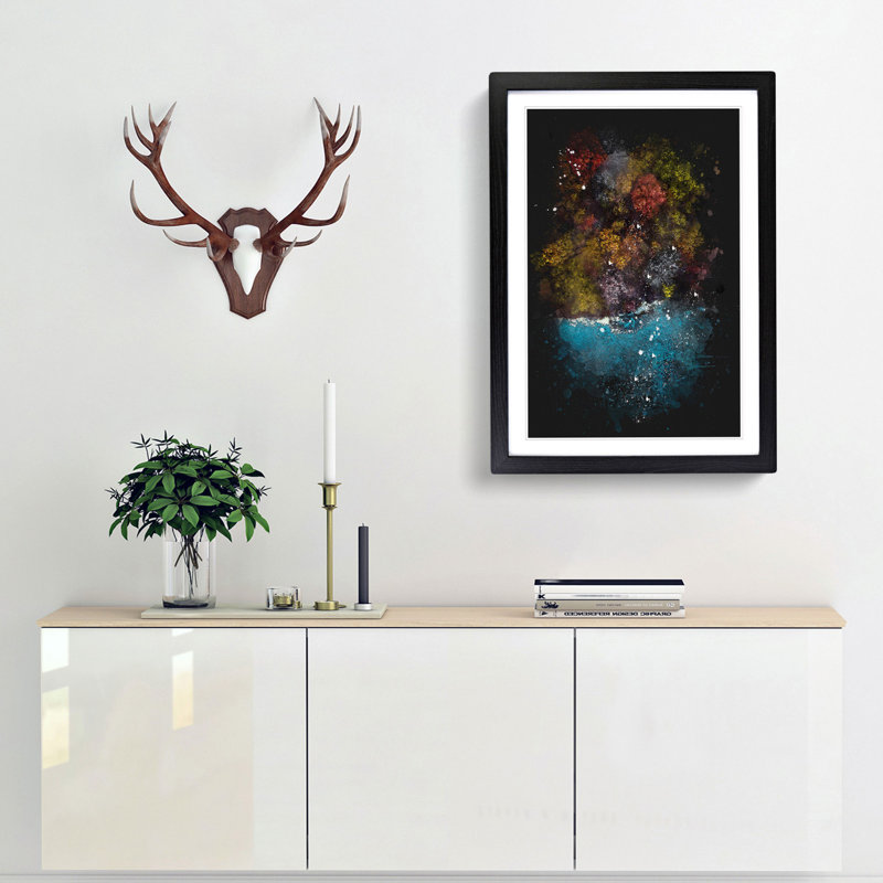Forest View - Framed Print, 63cm H x 45cm W x 2cm D, Black Framed