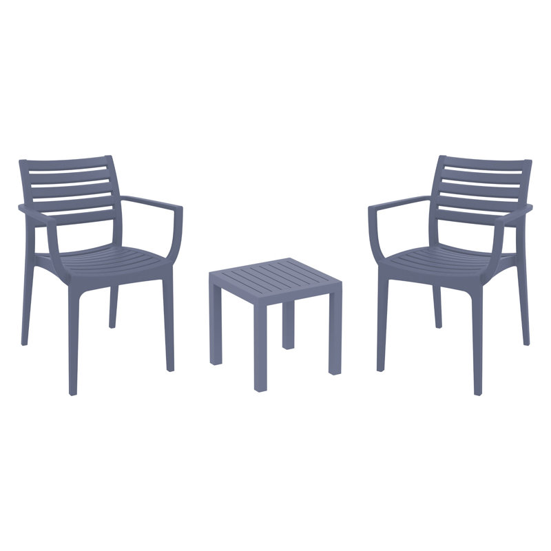 2 - Person Patio Conversation Set, Dark Gray