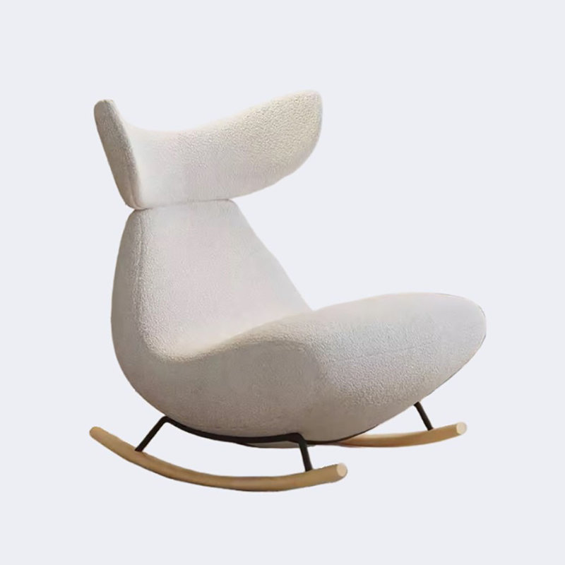 Chaise berçante de luxe nordique simple, Blanc cassé