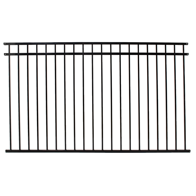 Versai 5-ft H x 8-ft W Gloss Black Steel Ornamental Fence Panel