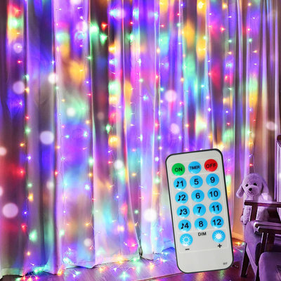 Mikasa Clear 200 LED String Light Curtain with 8 Lighting Effects and 4 Music Modes