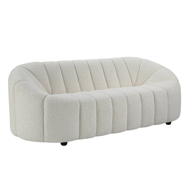 Canapé en sherpa blanc Teddy