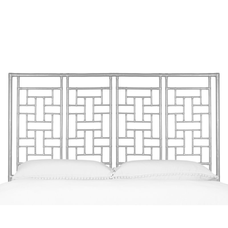 Ohana Rattan Open-Frame Headboard, King, Light Gray