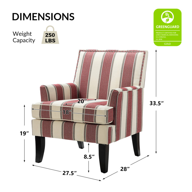 Fauteuil Aguilar, Sergé à rayures rouges