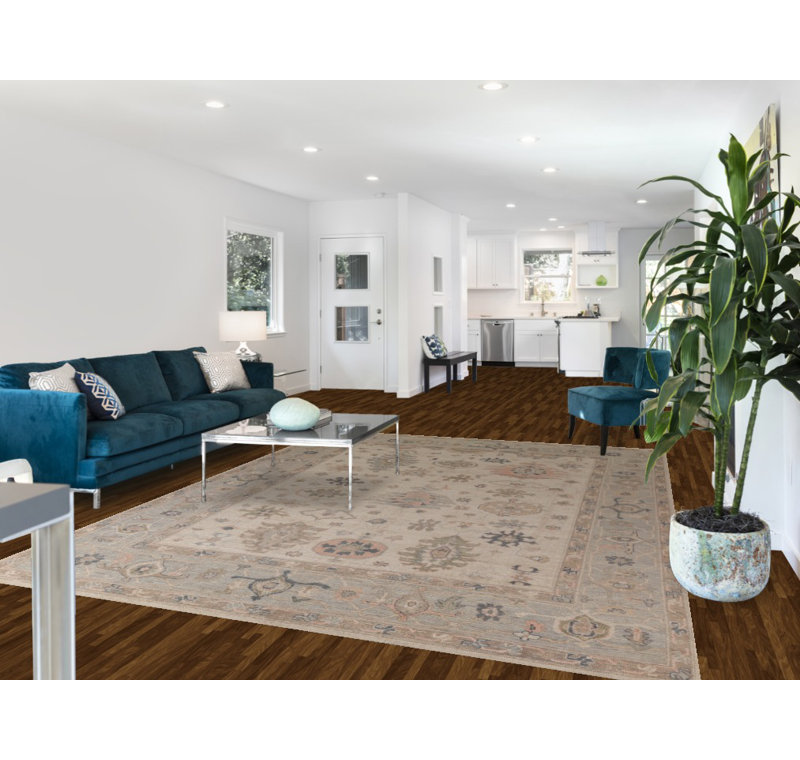 Vegetable Dye Oushak Turkish Area Rug 8