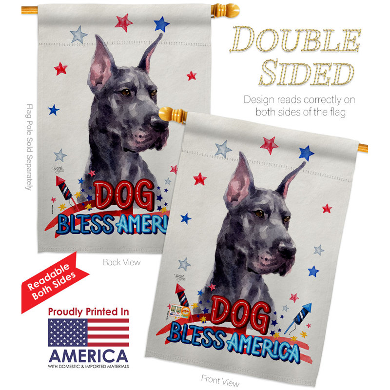 Drapeau de maison patriotique à double face en polyester 40 x 28 po Great Dane