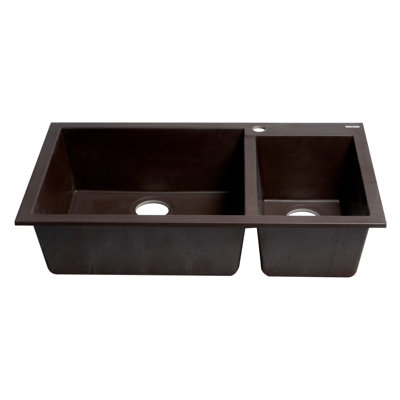 34'' L Double Bowl Granite Kitchen Sink