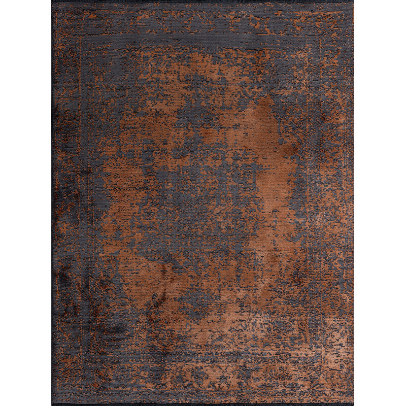 Rapture Black/Orange Abstract Luxury Area Rug, Rectangle 7'10" x 11'2"
