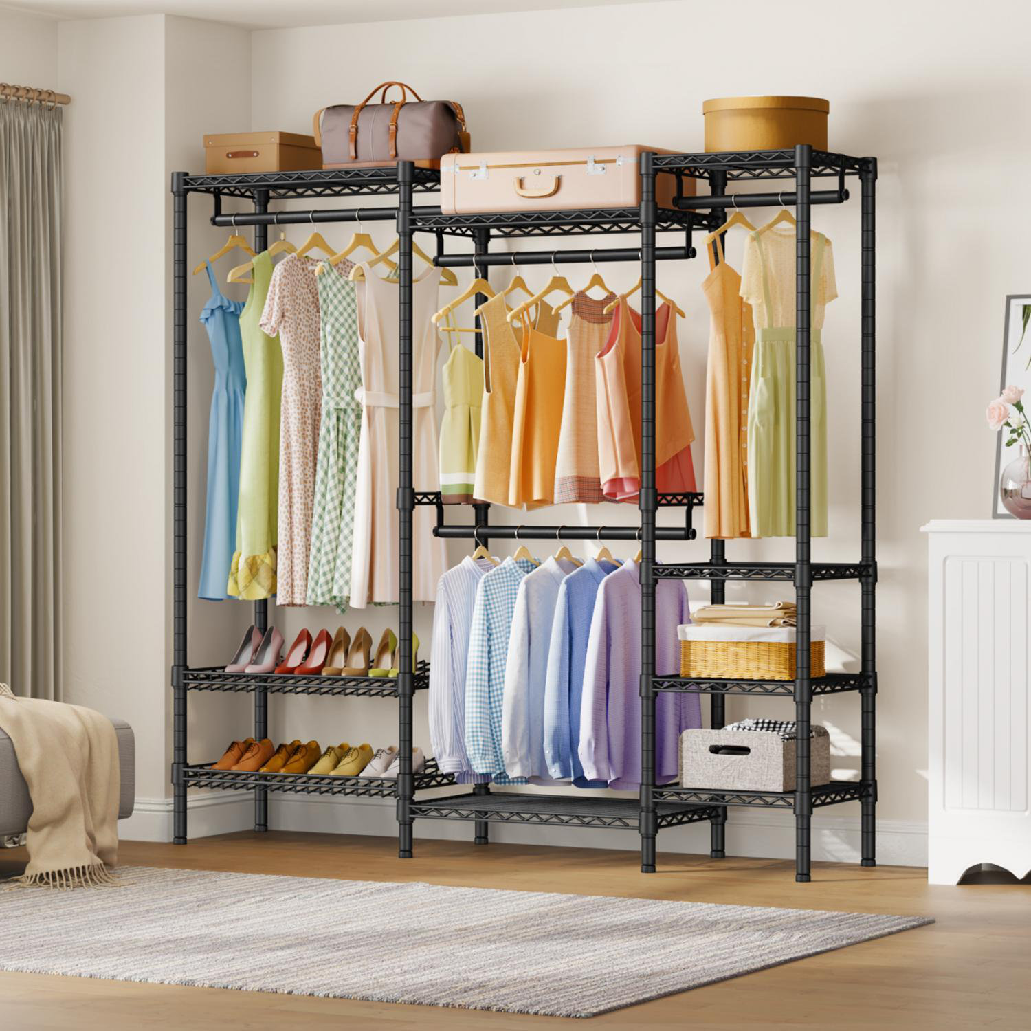 Rebrilliant Manuelito 71.6'' Metal Freestanding Garment Rack | Wayfair