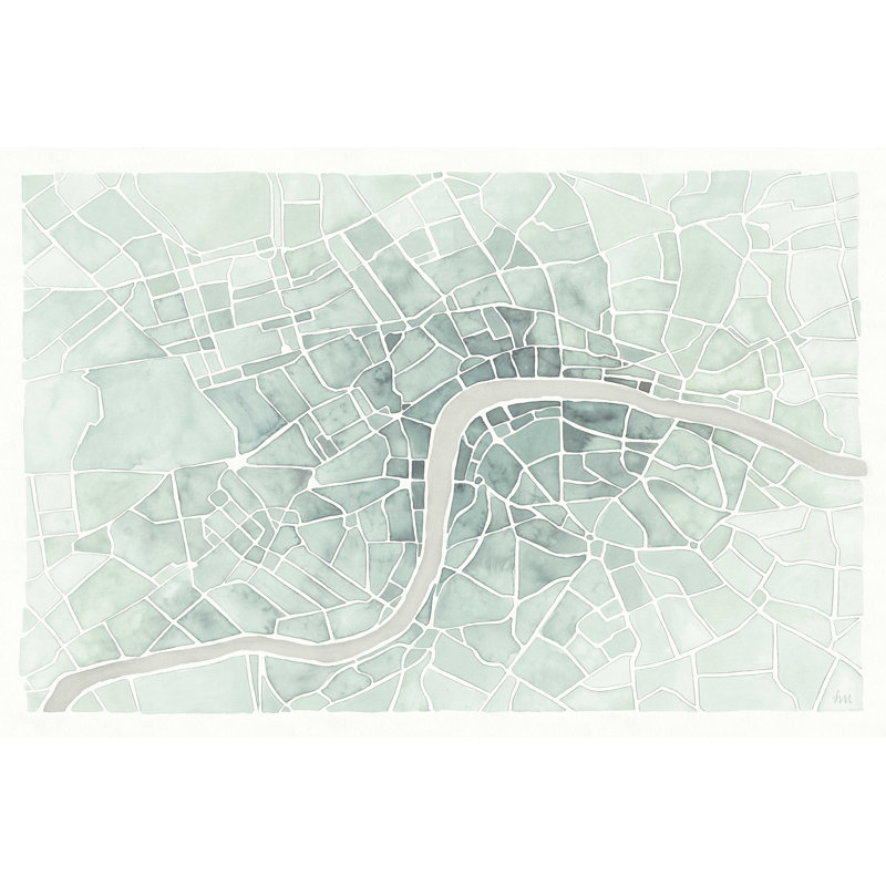 Watercolor Wanderlust London Mint, H 20 po x l 30 po