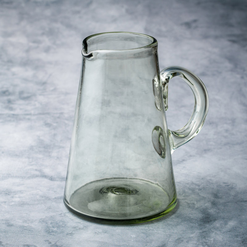 Clear Pitcher Handblown Mexican Glass