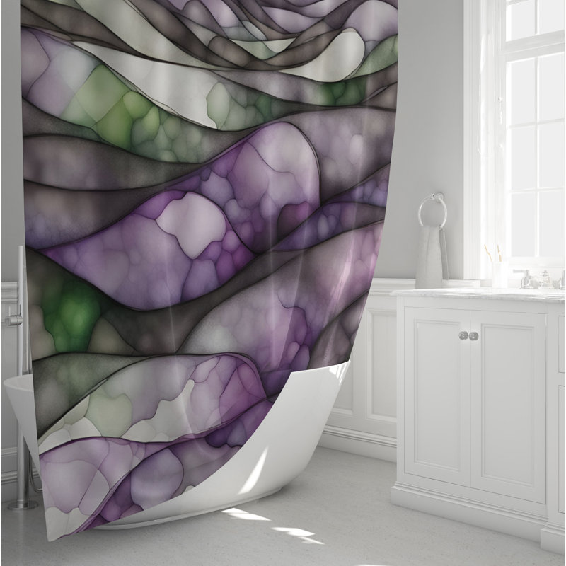 Rideau de douche abstrait, H 93 po x l 70 po