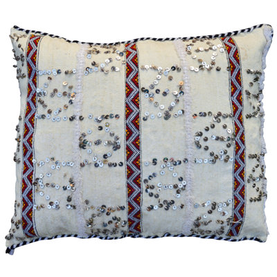 Coussin lombaire en laine rayé