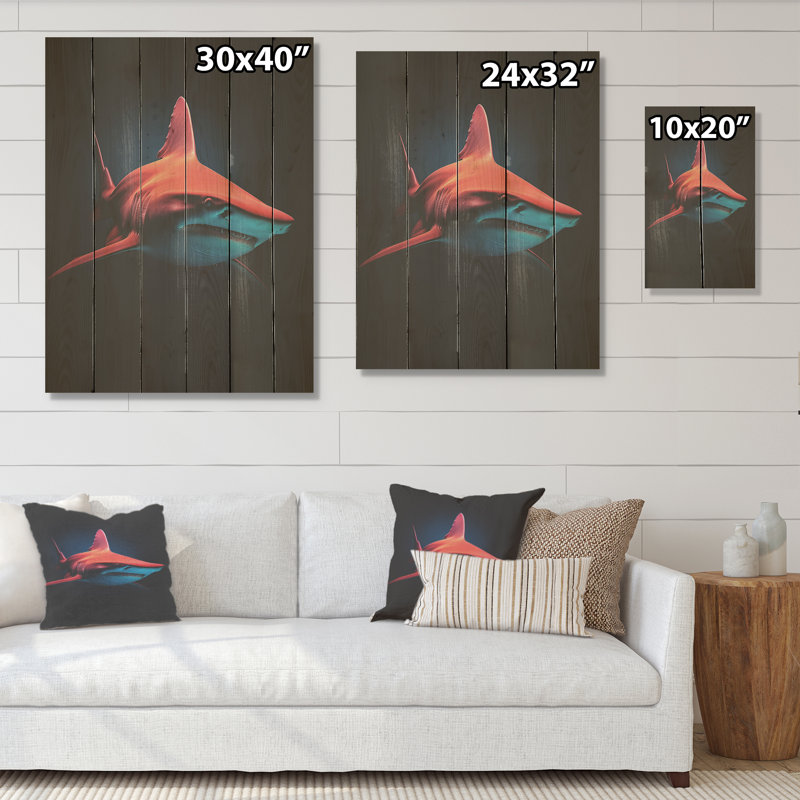 Photo d'un requin rouge, H 40 po x l 30 po