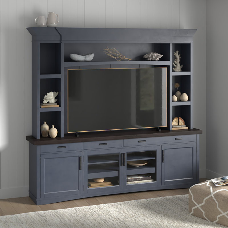 Solid Wood Entertainment Center for TVs up to 70", White