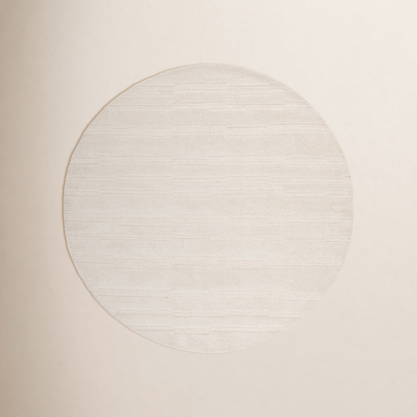 Elona Ivory Hand-Tufted Geometric Wool Rug, Round 6'