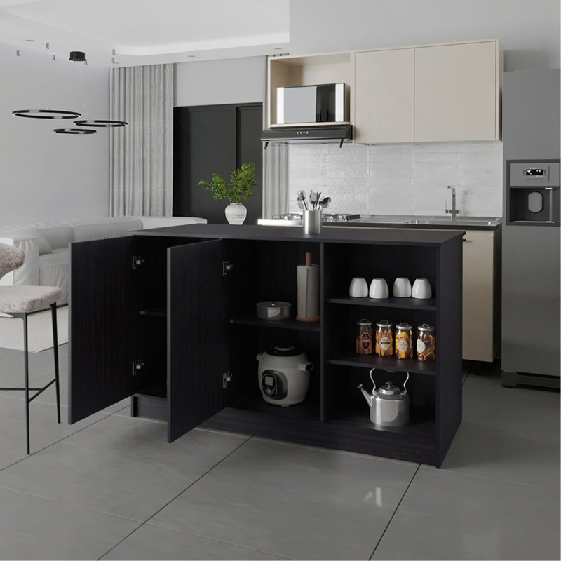Îlot de cuisine Leoti, Cuisine, Black, H 35,66 po x l 26,37 po x P 59,05 po