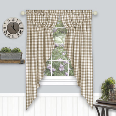 Desilva Cotton Blend Plaid Window Valance