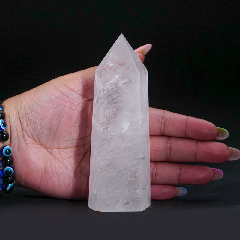 Genuine Polished Clear Quartz Point from Brazil (0.62 lbs)