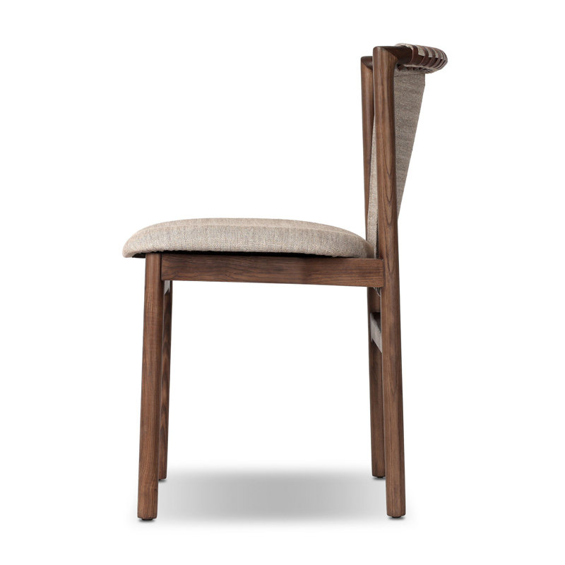 Baden Leather Upholstered Dining Chair, Alcala Wheat, Sienna Brown