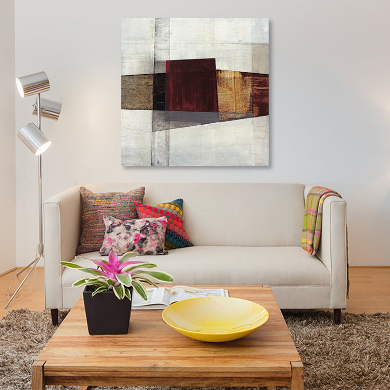 « longcut i », impression sur toile, H 26 po x l 26 po x P 1,5 po, Toile tendue, Pas de tapis