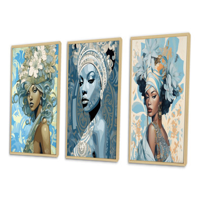 «Gorgeous African American Retro Glam Beauty IV», 3 pièces