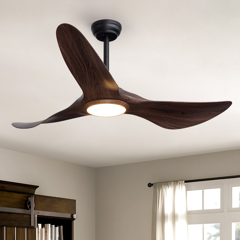 Ventilateur de plafond 52 po à DEL à 3 pales avec lumière à intensité variable et télécommande