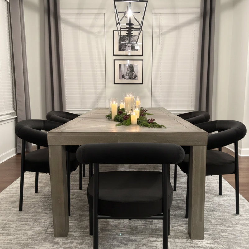 Chaise rembourrée moderne avec accoudoirs courbés, Velours noir